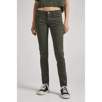 Dámské kalhoty Pepe Jeans Dámské kalhoty SOHO Barva: khaki zelená, Velikost: W25 L32