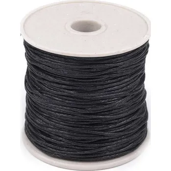 Příze Šňůra bavlněná Ø1 mm voskovaná - 11 černá