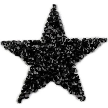 Nažehlovací ozdoba s kamínky - 5 černá