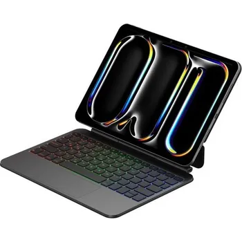 Pouzdro na tablet JP Magnetic Keyboard MK09 Aluminium pouzdro na tablet, iPad Pro 11 2018 / 2020 / 2021 / 2022, iPad Air 4 10.9 2020 / Air 5 10.9 2022 / Air 11 2024 / 2025, černé
