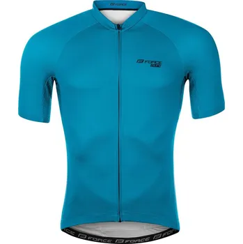 Cyklistické oblečení dres cyklo FORCE PURE kr. rukáv modrý - L