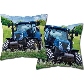 Povlečení Povlak na polštářek Traktor blue svítící Bavlna, 40/40 cm