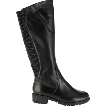 Dámské kozačky Kozačky na široké lýtko De Plus kožené 9610-K-LARA černé - 37