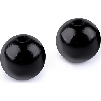 Korálek Velké dřevěné korále Ø40 mm 2 kusy - 8 černá