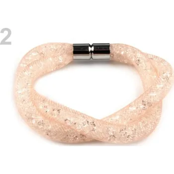 Náramek Dutinkový náramek proplétaný - 2 lososová sv.