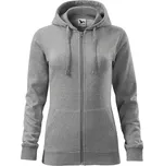 MALFINI Dámská mikina Trendy Zipper - Tmavě šedý melír | XS