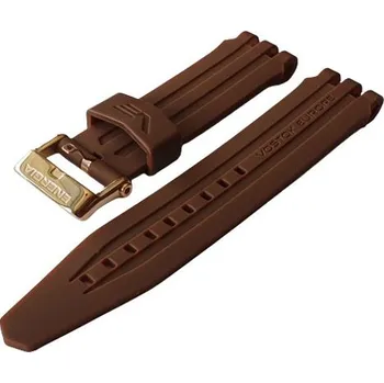 Řemínek na hodinky Silikonový řemínek Vostok Europe pro Energia NH35-575B281 - hnědý/zlatá spona + 5 let záruka a dárek ZDARMA