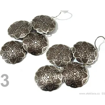 Náušnice Náušnice kovové SÁRA 4 KRUHY ornamenty (1 pár) - 3 hnědá