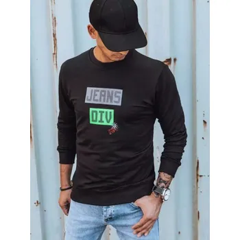 Pánská mikina Buďchlap Černá mikina bez kapuce s originálním potiskem