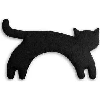 Dekorativní polštářek Leschi LESCHÍ Hřející polštářek kočka Minina 39x17cm černá/černá