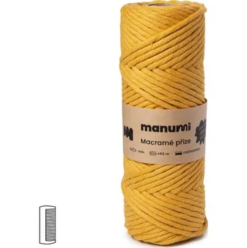 Příze Manumi Macramé příze stáčená 5mm hořčicová