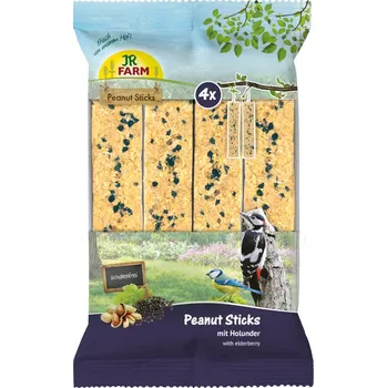 Krmivo pro hlodavce 640g JR Farm 4x Arašídové tyčinky loupané - s bezinkami