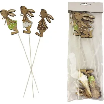 Zápich Zajíc barevný sada 6 kusů D2017