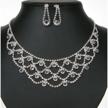 Souprava šperků Soupravy bižuterie - Svatební bižuterie - 5801-0187+5802-0146 - S00 - Krystal - stříbro