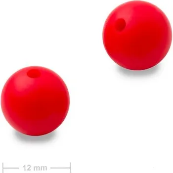 Dětské navlékací korálky Silikonové kulaté korálky 12 mm Rose Red