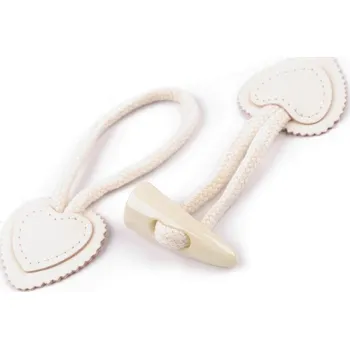 Knoflík Designové zapínání s rohem - 1 krémová světlá