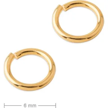 Přívěsek Stříbrný spojovací kroužek 6 mm pozlacený 24K zlatem