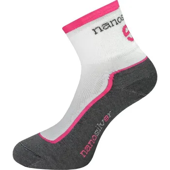 Pánské ponožky Cyklo ponožky se stříbrem + Coolmax - L 43/46 - bílo/růžová