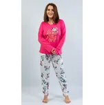 Dámské pyžamo dlouhé Rose - tmavě růžová - 4XL