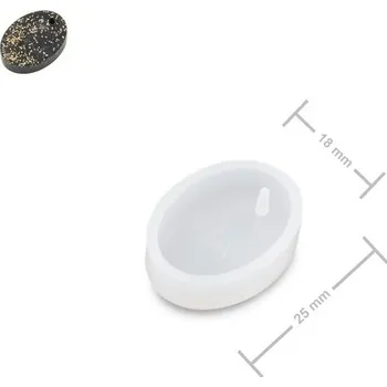 Přívěsek Silikonová forma na křišťálovou pryskyřici oválný přívěsek 25x18mm
