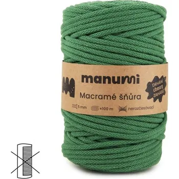 Příze Manumi Macramé šňůra 5mm zelená
