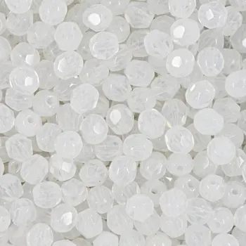 Dětské navlékací korálky Manumi české broušené korálky 4 mm Milky White