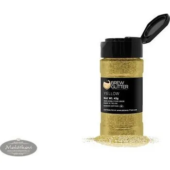 Potravinářské barvivo Brew Glitter Jedlé třpytky do nápojů - žlutá / zlatá - Yellow Brew Glitter® - 45 g