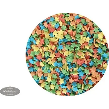 Jedlá dekorace na dort Cukrové hvězdičky 6 mm barevné 50 g