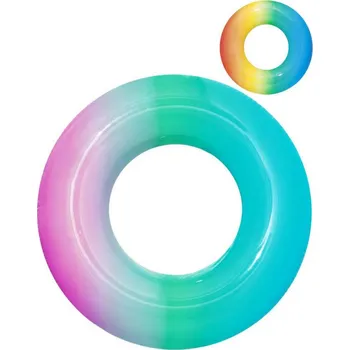 Kruh nafukovací duhový 91cm plavací kolo do vody 2 barvy 36126