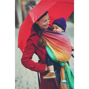 Šátek na nošení dítěte Little Frog Ammolite se lnem - délka 5,2m