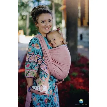 Šátek na nošení dítěte Little Frog šátek - Pink Linen Wildness - délka 3,7m (vel. 4)