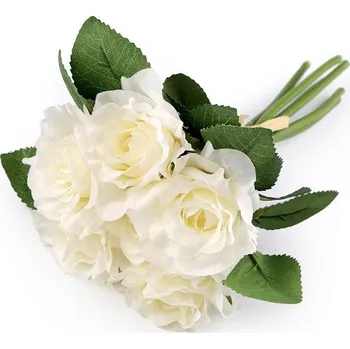 umělá květina Umělá kytice růže - 1 krémová nejsv.
