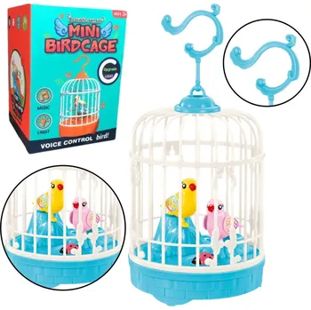 LEAN Toys Elektrická Klec s Modrými Ptačími Hračkami, Zvuky a Světla