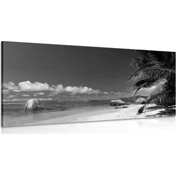 Obraz Dovido Obraz pláž Anse Source v černobílém provedení