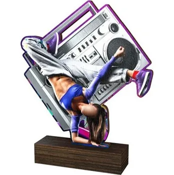 Volný čas Poháry Bauer Dřevěná plaketa WF194 | Tanec