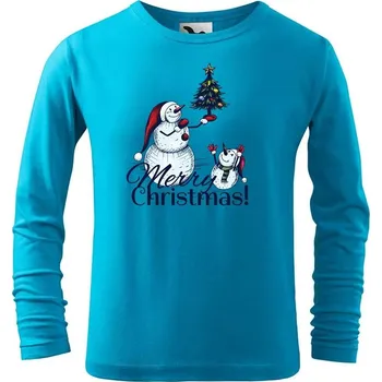 DOBRÝ TRIKO Dětské bavlněné triko Merry Christmas! Velikost: 158/12 let, Barva: Tyrkysová