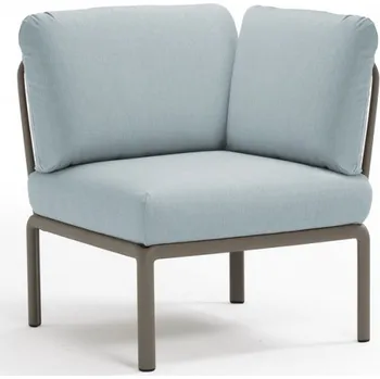 Zahradní pohovka Nardi Poltrona Komodo rohová TORTORA - LEDOVĚ MODRÁ Sunbrella