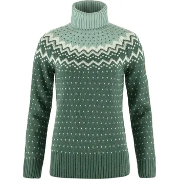 Dámské oblečení svetr dámský FJÄLLRÄVEN Övik Knit Roller Neck W, Deep Patina-Misty Green - XS