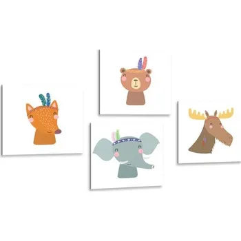 Obraz Dovido Set obrazů zvířecí indiáni