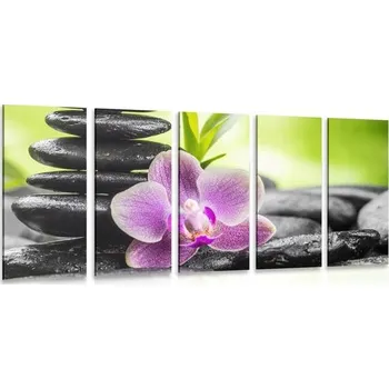 Obraz Dovido 5-dílný obraz tropická Zen kompozice