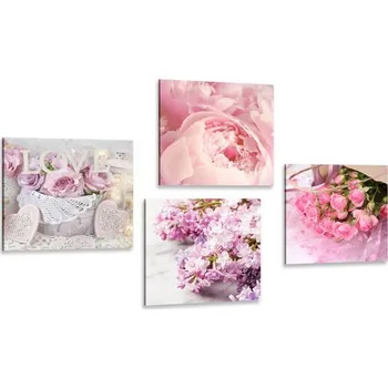 Obraz Dovido Set obrazů jemné zátiší květin