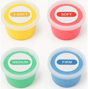 Terapeutická modelína pro posílení úchopu – sada 4 tvrdostí