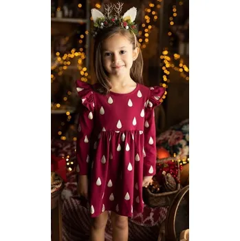 Dívčí šaty Dívčí slavnostní Lily Grey vínové se zlatými kapkami - 98