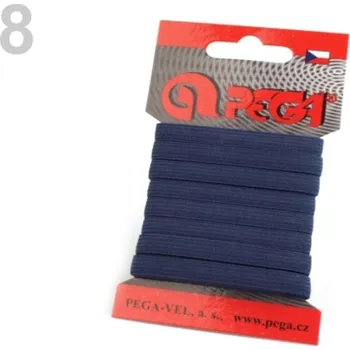 Prádlová pruženka na kartě šíře 7 mm barevná - 8 (7704) žíhaná tm.