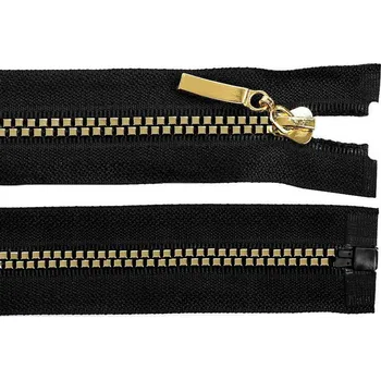 Zip Kostěný zip šíře 5 mm délka 60 cm kostičky - 2 (322) černá zlatá