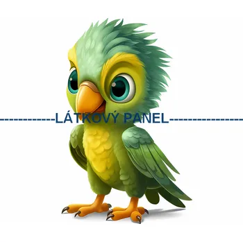Látkový panel - Papoušek - PT-22 Velikost: 20x20cm, Materiál: Mikroplyš
