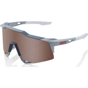 cyklistické brýle sluneční brýle 100% SPEEDCRAFT - Soft Tact Stone Grey - HiPER Crimson Silver Mirror Lens