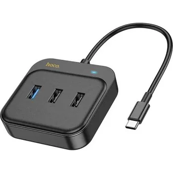 USB hub Hoco adaptér HUB 5v1 USB-C na HDTV + USB3.0 + 2x USB2.0 + USB-C PD100W Multiport, 0,2 m, černý (HB36)