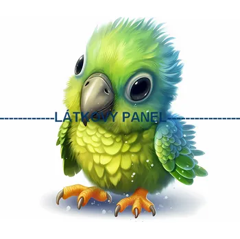 Látkový panel - Papoušek - PT-20 Velikost: 30x30cm, Materiál: Kočárkovina