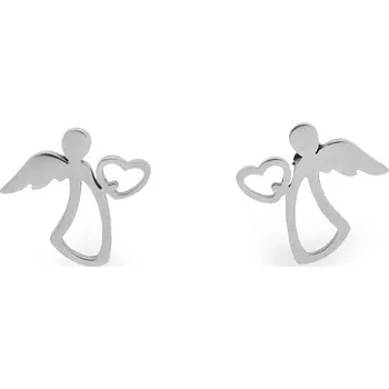 Náušnice Náušnice z nerezové oceli anděl - platina